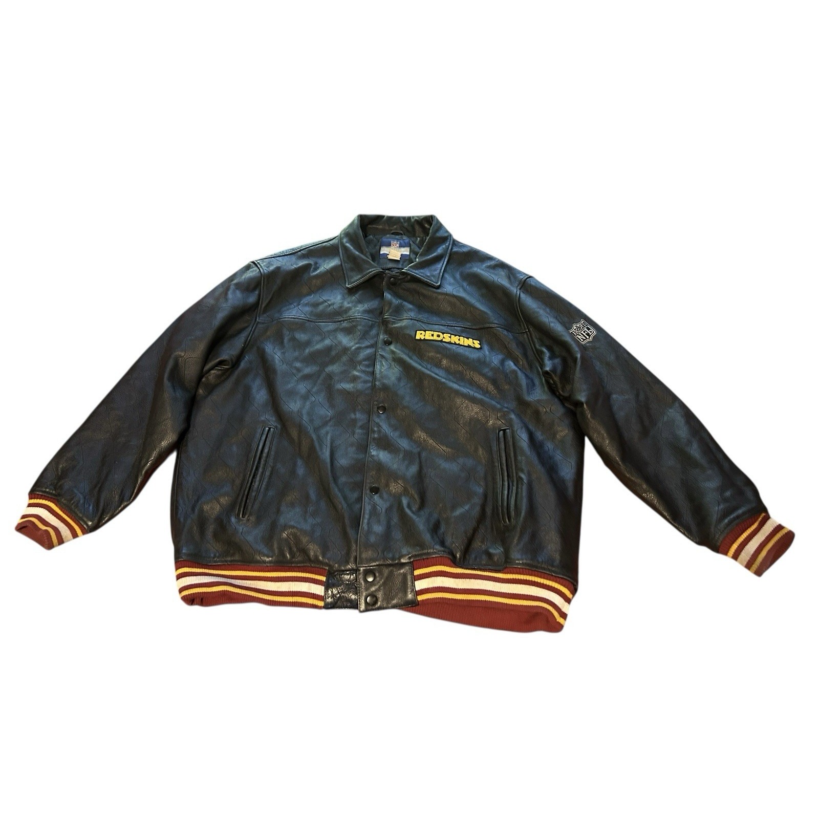 Vintage Leather Washington Redskins Reebok Team On Field Jacket 2xl Nfl